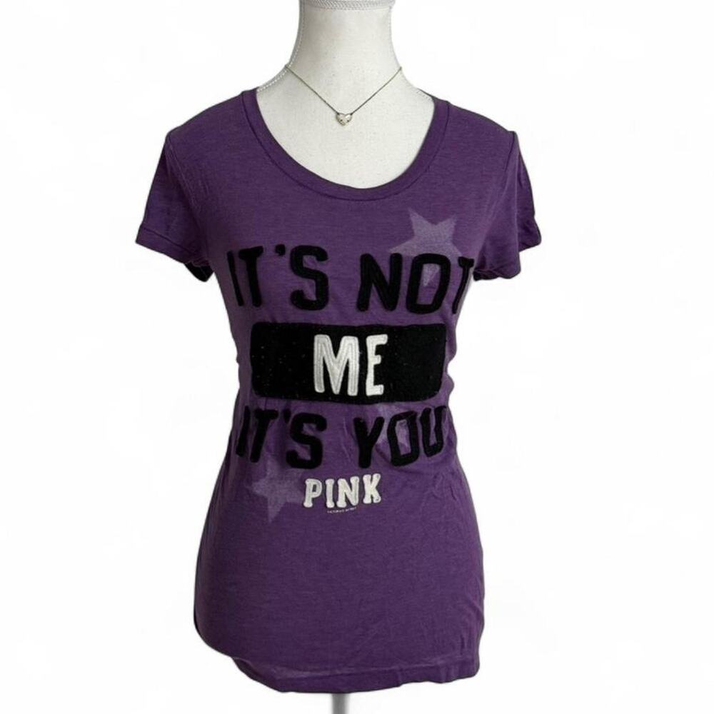 PINK Victorias Secret Vintage 2000s Y2K Baby Tee Full Length Short Sleeve Size M